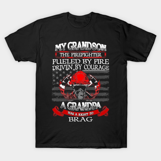 Proud Grandpa of a Firefighter Grandson Apparel  Tshirts T-Shirt by PayneShop